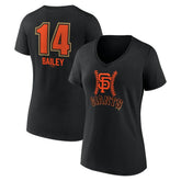 Patrick Bailey San Francisco Giants Women's Name & Number Fastball V-Neck T-Shirt - Black T-shirts
