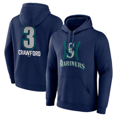 J.P. Crawford Seattle Mariners Name & Number Fastball Pullover Hoodie - Navy Hoodies
