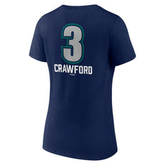 J.P. Crawford Seattle Mariners Women's Name & Number Fastball V-Neck T-Shirt - Navy T-shirts