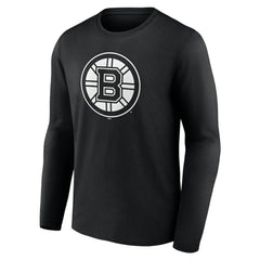 NHL,Custom Boston Bruins Personalized Name & Number Monochrome Long Sleeve T-Shirt - Black