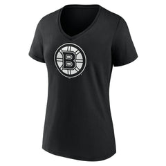 NHL,Custom Boston Bruins Women's Personalized Name & Number Monochrome V-Neck T-Shirt - Black