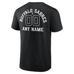 NHL,Custom Buffalo Sabres Personalized Name & Number Monochrome T-Shirt - Black