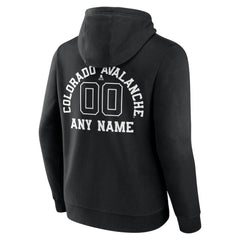 NHL,Custom Colorado Avalanche Personalized Name & Number Monochrome Pullover Hoodie - Black