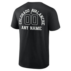 NHL,Custom Colorado Avalanche Personalized Name & Number Monochrome T-Shirt - Black