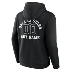 NHL,Custom Dallas Stars Personalized Name & Number Monochrome Pullover Hoodie - Black