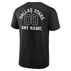NHL,Custom Dallas Stars Personalized Name & Number Monochrome T-Shirt - Black