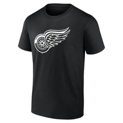 NHL,Custom Detroit Red Wings Personalized Name & Number Monochrome T-Shirt - Black