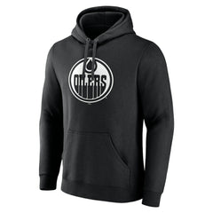 NHL,Custom Edmonton Oilers Personalized Name & Number Monochrome Pullover Hoodie - Black