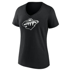 NHL,Custom Minnesota Wild Women's Personalized Name & Number Monochrome V-Neck T-Shirt - Black