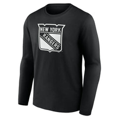 NHL,Custom New York Rangers Personalized Name & Number Monochrome Long Sleeve T-Shirt - Black
