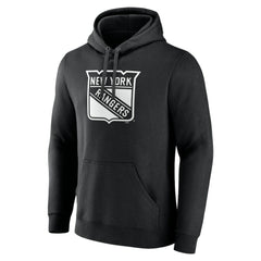 NHL,Custom New York Rangers Personalized Name & Number Monochrome Pullover Hoodie - Black