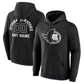 NHL,Custom Ottawa Senators Personalized Name & Number Monochrome Pullover Hoodie - Black