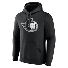 NHL,Custom Ottawa Senators Personalized Name & Number Monochrome Pullover Hoodie - Black