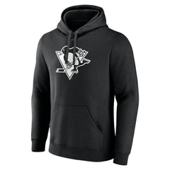 NHL,Custom Pittsburgh Penguins Personalized Name & Number Monochrome Pullover Hoodie - Black