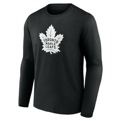 NHL,Custom Toronto Maple Leafs Personalized Name & Number Monochrome Long Sleeve T-Shirt - Black