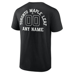 NHL,Custom Toronto Maple Leafs Personalized Name & Number Monochrome T-Shirt - Black