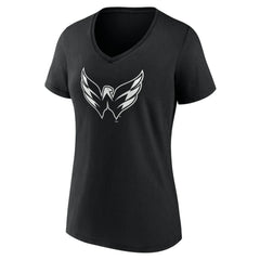 NHL,Custom Washington Capitals Women's Personalized Name & Number Monochrome V-Neck T-Shirt - Black