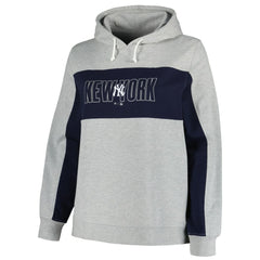 New York Yankees Profile Women's Plus Size Pullover Jersey Hoodie - Heather Gray Jerseys