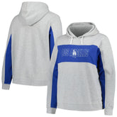MLB Los Angeles Dodgers Profile Women's Plus Size Pullover Jersey Hoodie - Heather Gray
