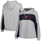 MLB Boston Red Sox Profile Women's Plus Size Pullover Jersey Hoodie - Heather Gray