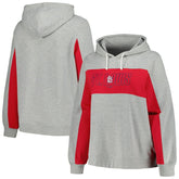 MLB St. Louis Cardinals Profile Women's Plus Size Pullover Jersey Hoodie - Heather Gray