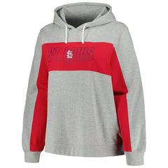 MLB St. Louis Cardinals Profile Women's Plus Size Pullover Jersey Hoodie - Heather Gray