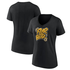 NHL Boston Bruins Women's Native V-Neck T-Shirt - Black