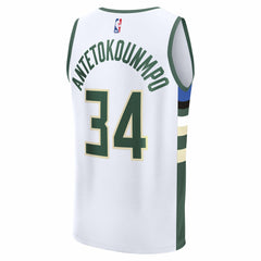 Giannis Antetokounmpo Milwaukee Bucks Fast Break Replica Player Jersey Association Edition White