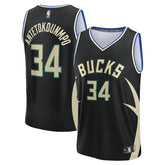 NBA Giannis Antetokounmpo Milwaukee Bucks Fast Break Replica Player Jersey - Statement Edition - Black