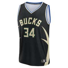 NBA Giannis Antetokounmpo Milwaukee Bucks Fast Break Replica Player Jersey - Statement Edition - Black