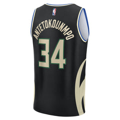 NBA Giannis Antetokounmpo Milwaukee Bucks Fast Break Replica Player Jersey - Statement Edition - Black
