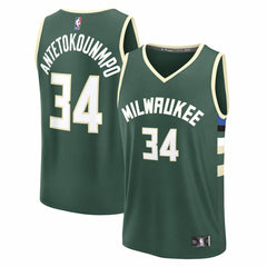 NBA Giannis Antetokounmpo Milwaukee Bucks Youth Fast Break Replica Player Jersey - Icon Edition - Hunter Green