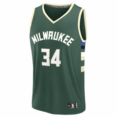 NBA Giannis Antetokounmpo Milwaukee Bucks Youth Fast Break Replica Player Jersey - Icon Edition - Hunter Green