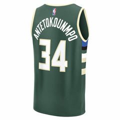 NBA Giannis Antetokounmpo Milwaukee Bucks Youth Fast Break Replica Player Jersey - Icon Edition - Hunter Green