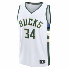 NBA Giannis Antetokounmpo Milwaukee Bucks Youth Fast Break Replica Player Jersey - Association Edition - White