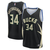 NBA Giannis Antetokounmpo Milwaukee Bucks Youth Fast Break Replica Player Jersey - Statement Edition - Black
