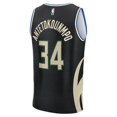 NBA Giannis Antetokounmpo Milwaukee Bucks Youth Fast Break Replica Player Jersey - Statement Edition - Black