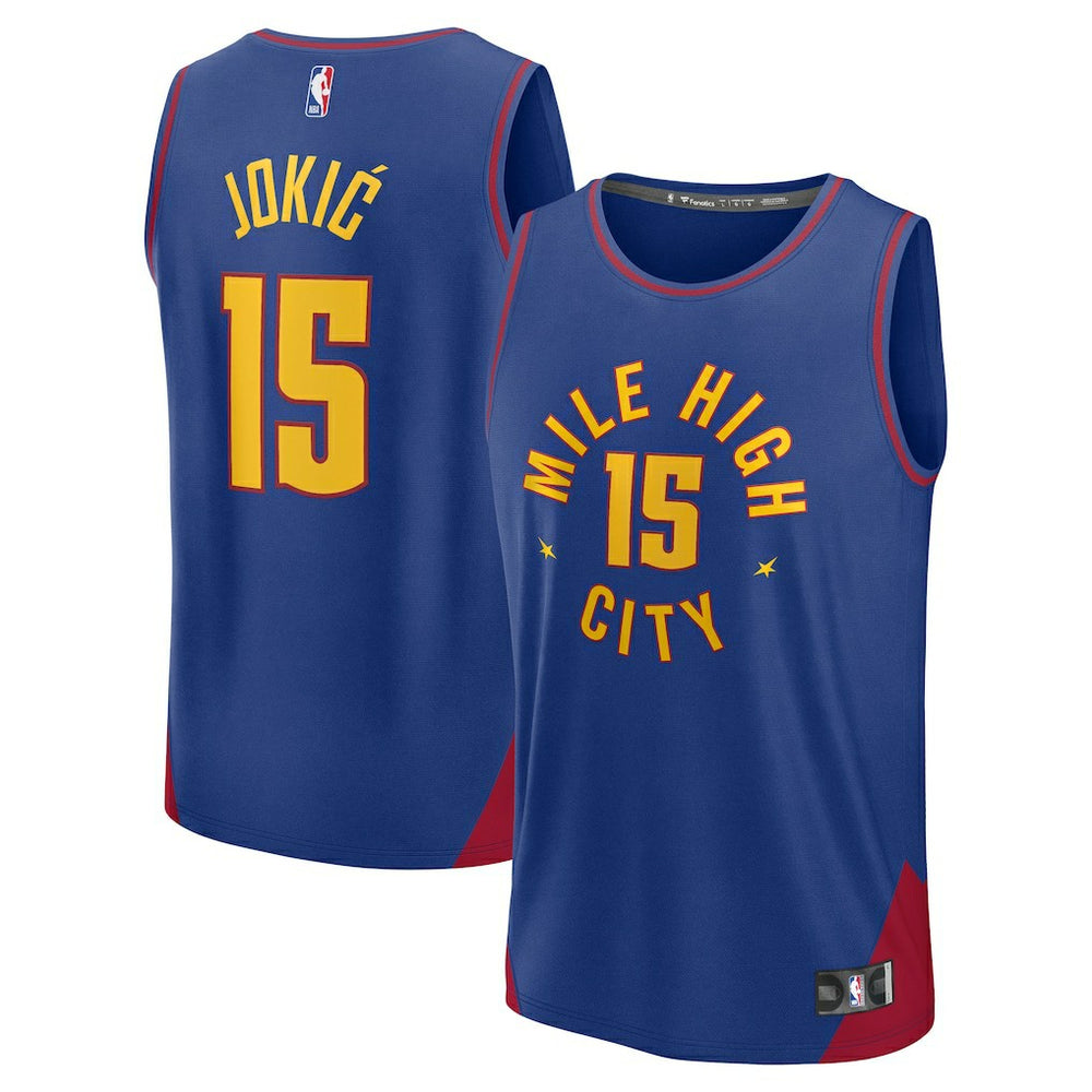 NBA Nikola Jokic Denver Nuggets Youth Fast Break Replica Player Jersey sale - Statement Editi- Blue