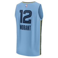NBA Ja Morant Memphis Grizzlies Youth Fast Break Replica Player Jersey - Statement Edition - Light Blue