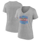 Los Angeles Chargers Women's Americana Team V-Neck T-Shirt Gray
