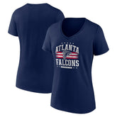 Atlanta Falcons Women's Americana Team V-Neck T-Shirt Navy