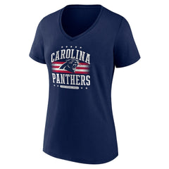 Carolina Panthers Women's Americana Team V-Neck T-Shirt Navy