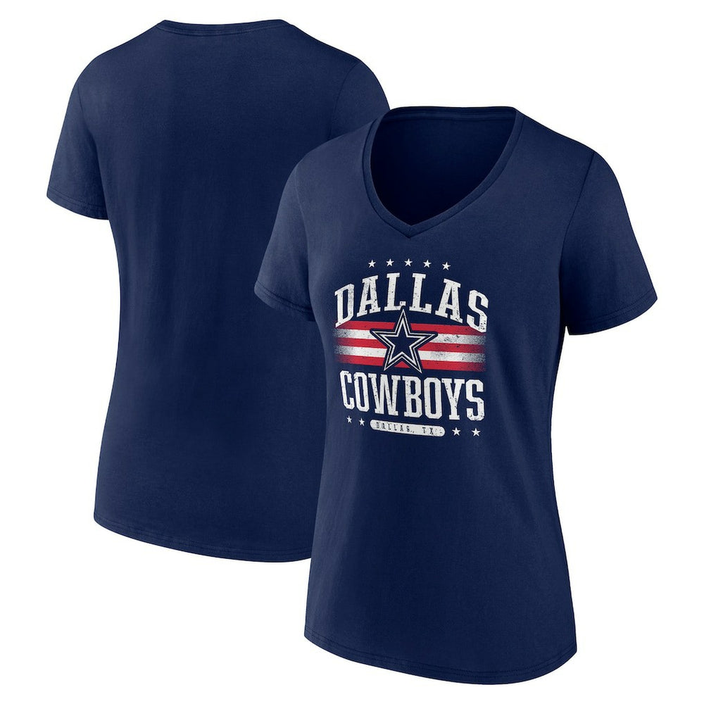 Dallas Cowboys Women's Americana Team V-Neck T-Shirt Navy
