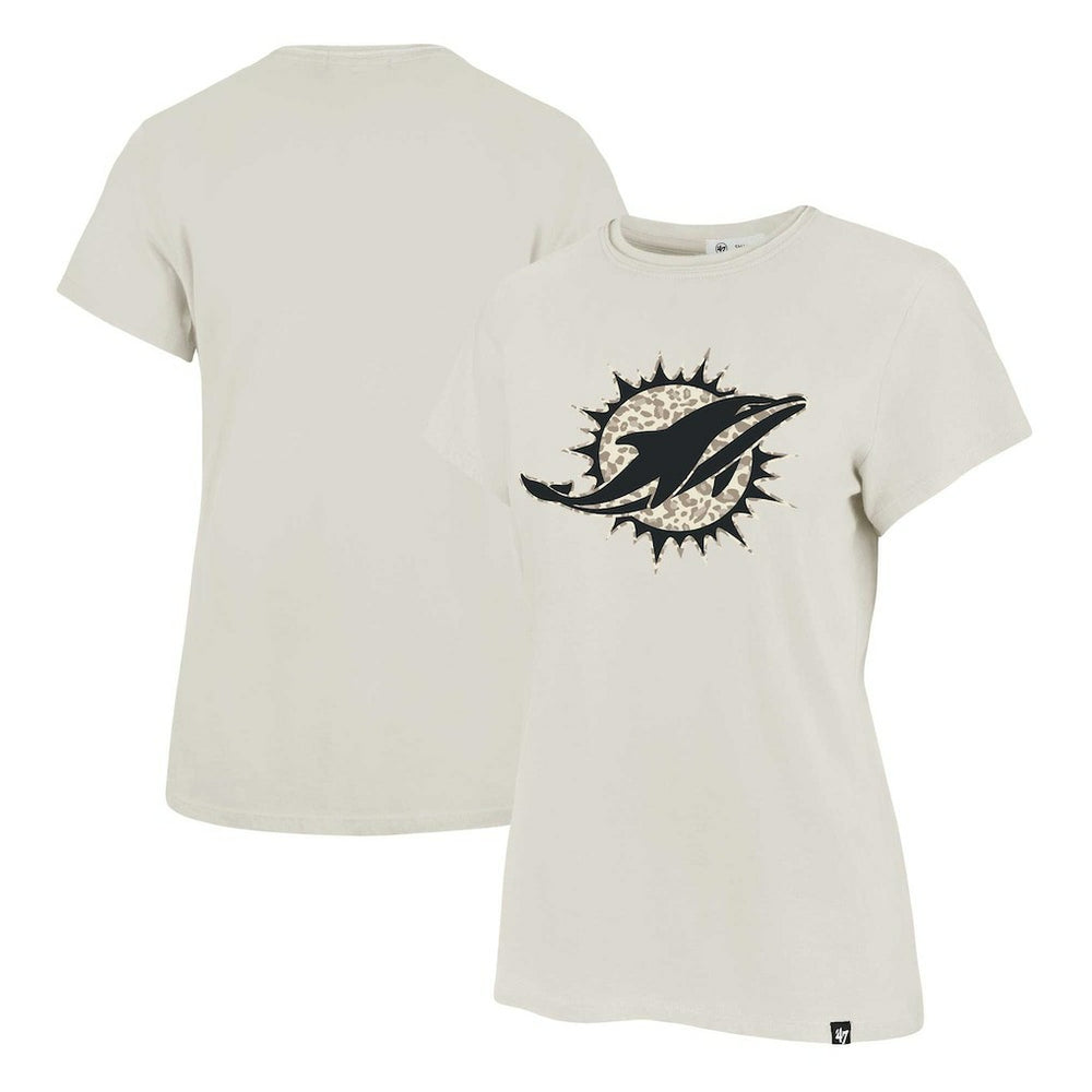 Miami Dolphins '47 Women's Panthera Frankie T-Shirt Cream