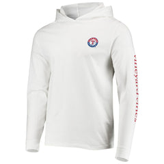Texas Rangers Vineyard Vines Long Sleeve Hoodie T-Shirt - White Hoodies