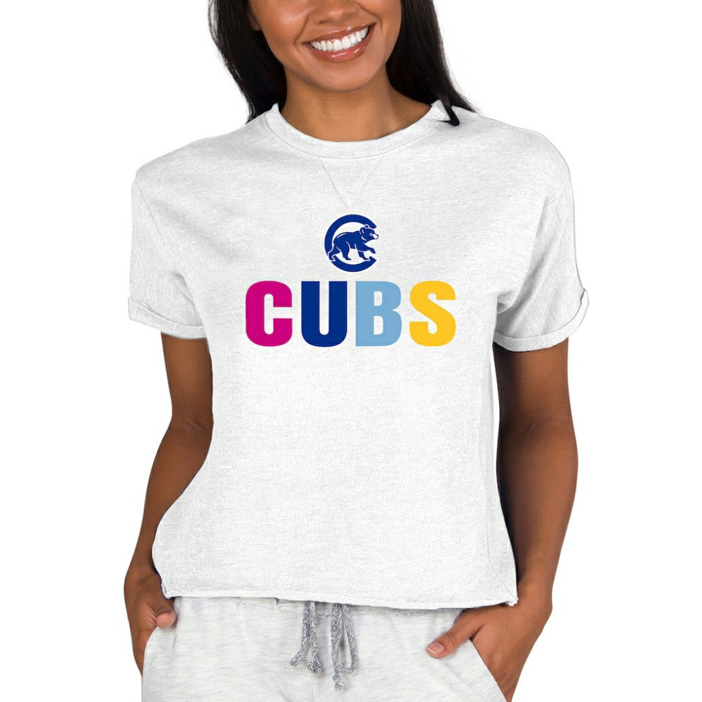 Chicago Cubs Concepts Sport Women's Mainstream Terry Sweatshirt - Oatmeal Sweatshirts