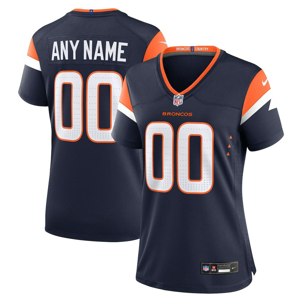 NFL Denver Broncos Women's Alternate Mile High Collection Custom Game Jersey - Navy