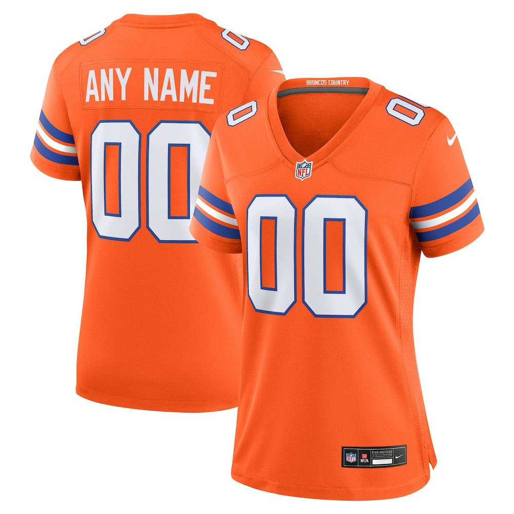 NFL Denver Broncos Women's Mile High Collection 1977 Throwback Custom Game Jersey - Orange