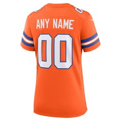 NFL Denver Broncos Women's Mile High Collection 1977 Throwback Custom Game Jersey - Orange