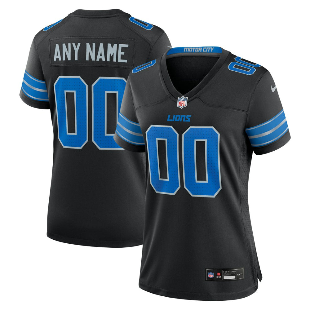 NFL Detroit Lions Women's Alternate Custom Game Jersey - Black